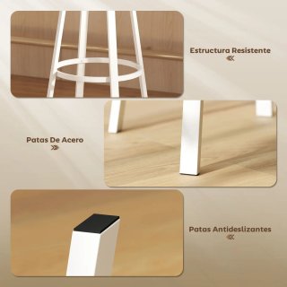 Juego 2 Taburetes Altos Cocina con Respaldo