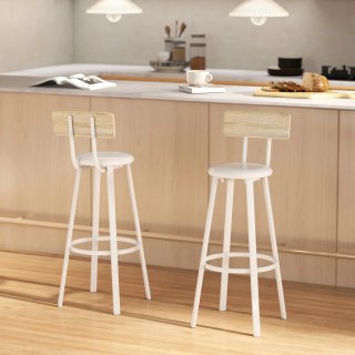 Juego 2 Taburetes Altos Cocina con Respaldo