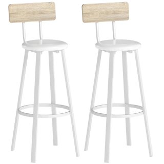 Juego 2 Taburetes Altos Cocina con Respaldo