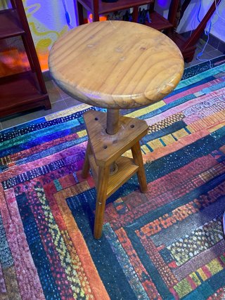 Taburete Vintage Hecho a Mano, regulable