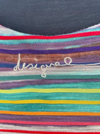 Vestido Desigual rayas y círculos
