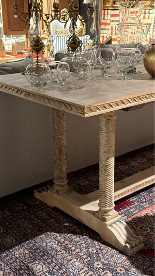 Mesa Roble Macizo Patas Salomónicas