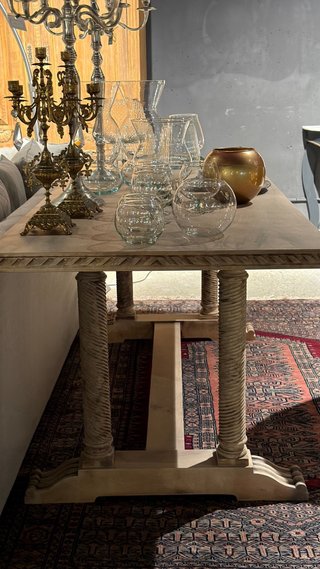 Mesa Roble Macizo Patas Salomónicas