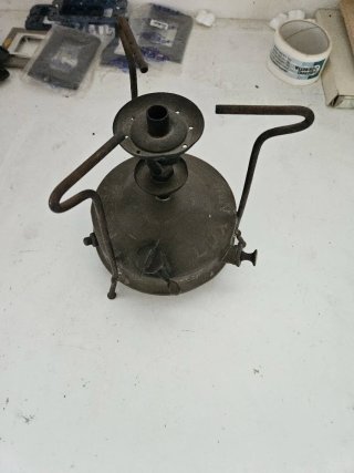 Lampada a gas vintage in ottone
