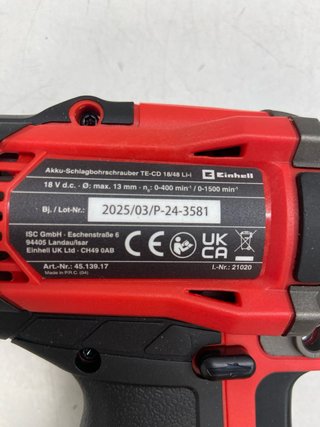 Taladro Percutor Einhell TE-CD 18/48 Li-