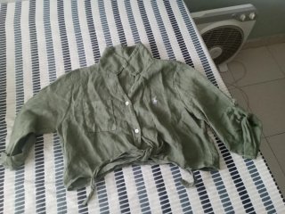 Camisa Polo Ralph Lauren corta verde Talla S
