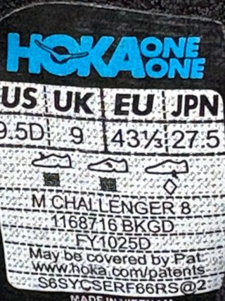Hoka Challenger 8 Talla 43 Negro/Dorado