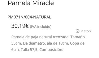 Pamela Miracle Sombrero de Paja
