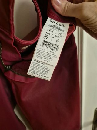 Pantalón encerado rojo SALSA