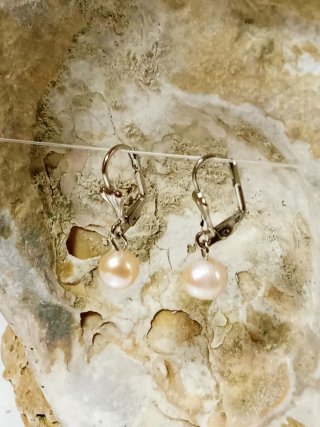 Pendientes Perlas Rosas Agua Dulce Barrocas