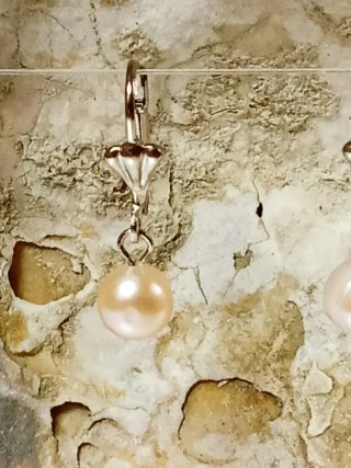 Pendientes Perlas Rosas Agua Dulce Barrocas