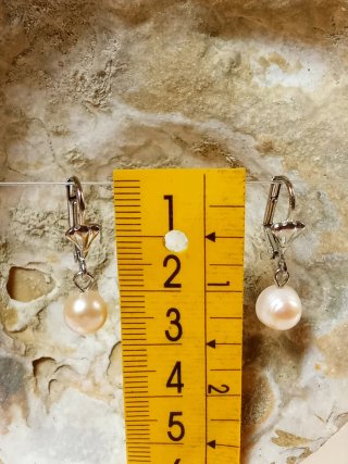 Pendientes Perlas Rosas Agua Dulce Barrocas