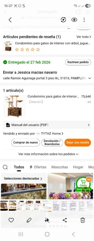 Rascador arenero casa gatos