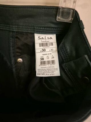 Pantalón encerado verde oscuro SALSA