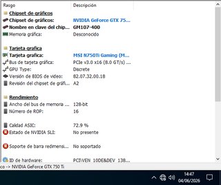 Tarjeta Gráfica MSI GeForce GTX 750 Ti 2GB LEER