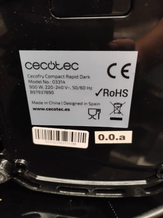Cecotec Freidora de Aire 03314 averiada
