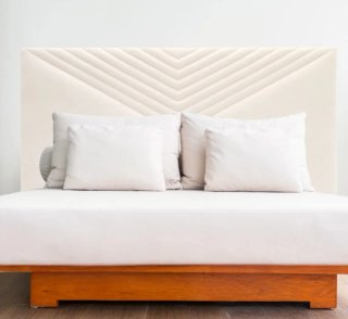 Cabecero beige tapizado