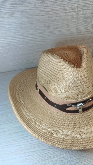 Sombrero Vaquero Paja Natural y Cuero
