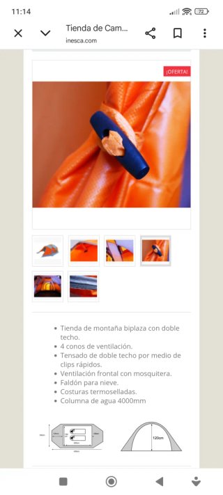 Tienda de campaña 2 personas 4 estaciones