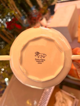 Juego consomé porcelana floral Santa Clara