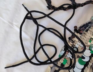 Corsé lentejuelas paillettes negro/plata Talla Úni