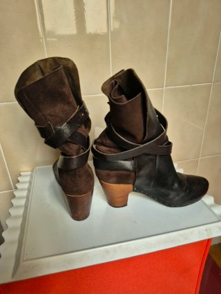 Botines Marrones Piel y Serraje VIALIS