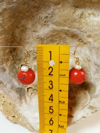 Pendientes Coral y Perlas Agua Dulce