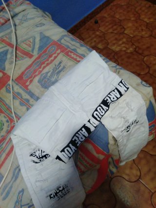 Pantalón vaquero blanco Ripped Talla S