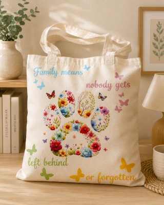 Bolso Tote Huella Flores Mariposas