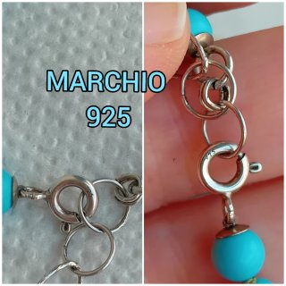 Bracciale argento pallini turchese e corallo