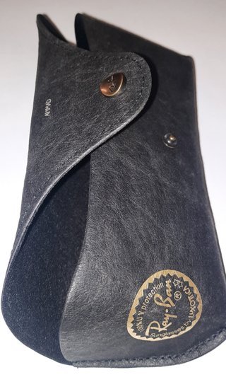 Custodia Ray-Ban rigida nera con logo