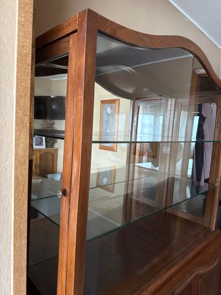 Vitrina de madera y cristal