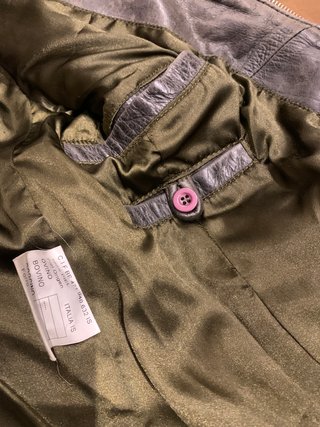 Chaqueta de cuero gris talla S