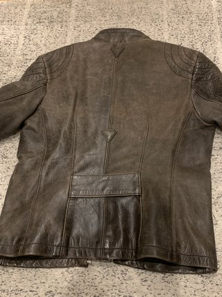 Chaqueta de cuero gris talla S
