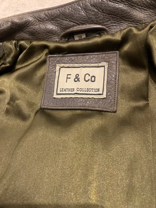 Chaqueta de cuero gris talla S