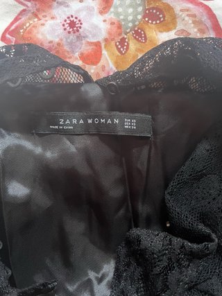 Vestido Zara Negro Encaje