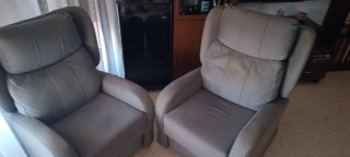 Sillones reclinables de tela grises