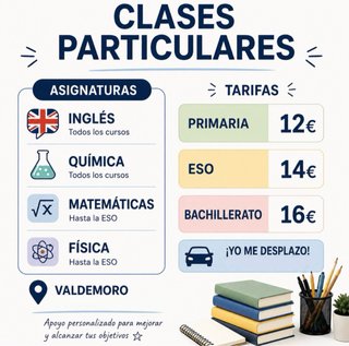 Profesora particular Química/Inglés/Matemáticas...