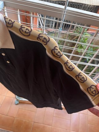 Polo Gucci Negro y Beige