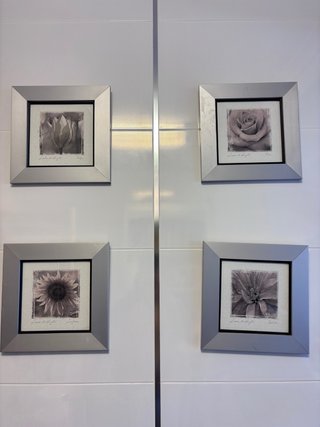 Set de 4 cuadros decorativos de flores