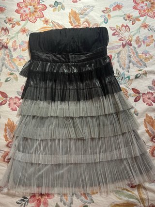 Vestido de fiesta degradado negro y gris