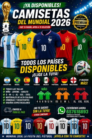 Camisetas Mundial 2026 Adidas Todas las Tallas