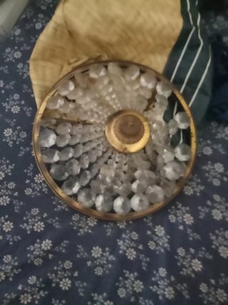 Lámpara de bronce y cristal