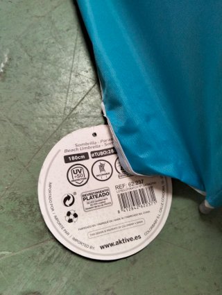 Sombrilla Playa Aktive Ø180 cm UV50 Azul