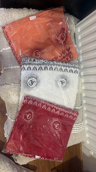 Pareo playa o pañuelo estampado blanco