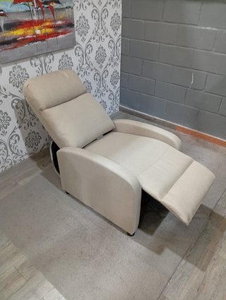 Sillón reclinable beige tela