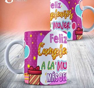 Taza personalizada Feliz Cumpleaños Mujer
