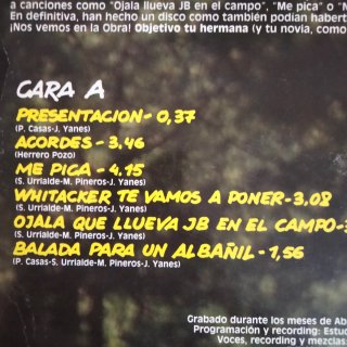 LP 1992 PUNKROCK Los Albañiles Objetivo Tu Hermana
