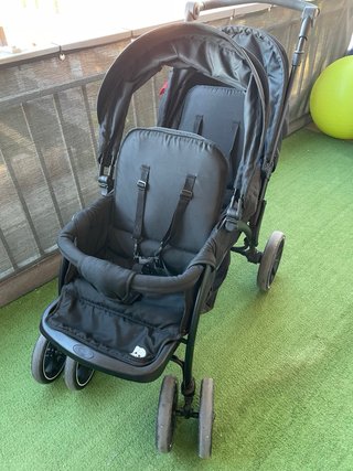 Carrito gemelar DERYAN negro