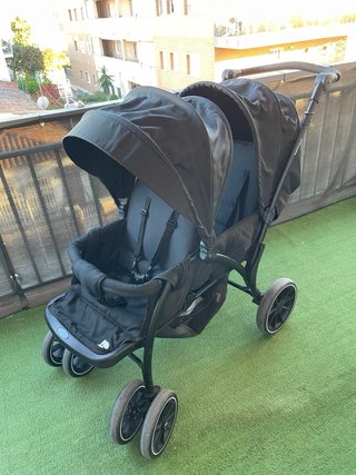 Carrito gemelar DERYAN negro